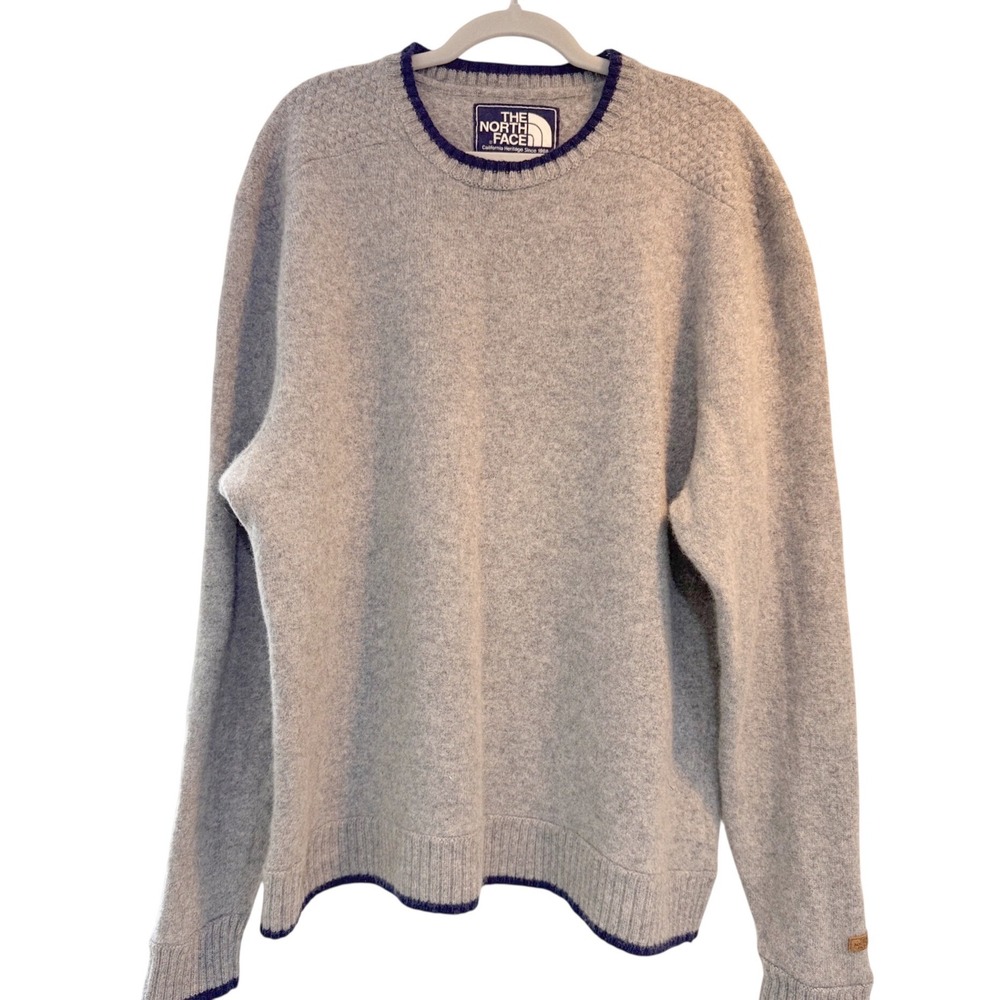 The North Face Mens XXL Gray Wool Blend California Heritage Crewneck Sweater